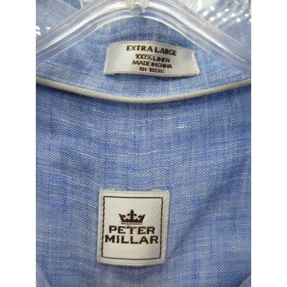 Peter Millar Shirt XL Linen Button Down Pocket Preppy Relaxed Knit - Picture 8 of 9